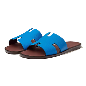 Dép Hermès Izmir Sandal Màu Xanh Lót Nâu Size 39.5 - Duy Hoang