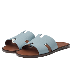 Dép Hermès Izmir Sandal Plain Màu Xanh Lót Nâu Size 41 - Duy Hoang