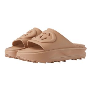 Dép Nữ Gucci Interlocking G Slide Sandal Màu Nâu Camel Size 35 - Duy Hoang
