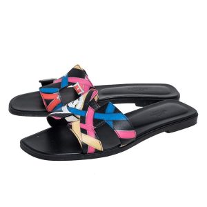 Dép Nữ Hermès Oran Multicolor Black Phối Màu - Duy Hoang