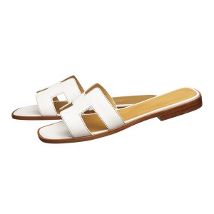 Dép Nữ Hermès Oran Sandal Blanc Piqures Ecrues Màu Trắng Size 34.5 - Duy Hoang