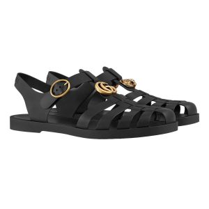 Dép Nam Gucci Rubber Buckle Strap 463463 J8700 1000 Màu Đen Size 9 - Duy Hoang
