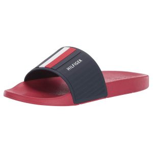 Dép Tommy Hilfiger Men's Eastern Slide Sandal Màu Đen Đỏ Size 42 - Duy Hoang