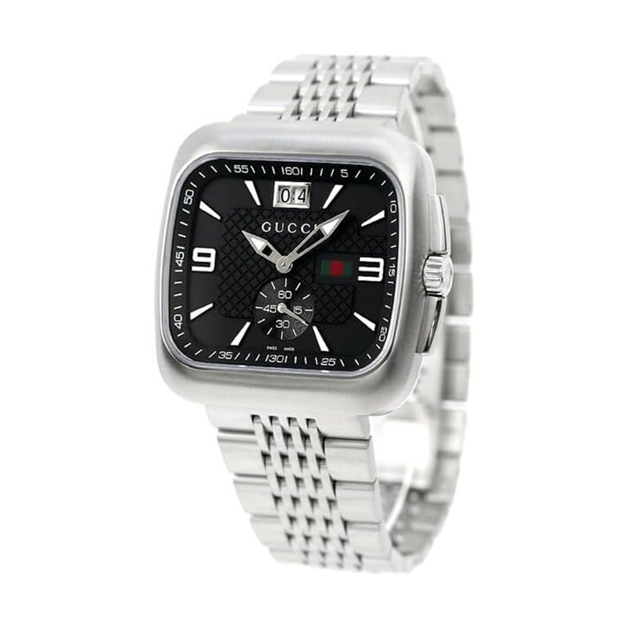 Đồng Hồ Nam Gucci Quartz G-Coupe YA131305 Màu Bạc Đen - Duy Hoang