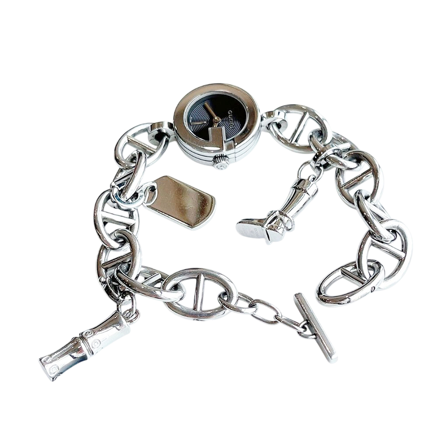 Đồng Hồ Nữ Gucci G Charm Watch Màu Bạc/Đen - Duy Hoang