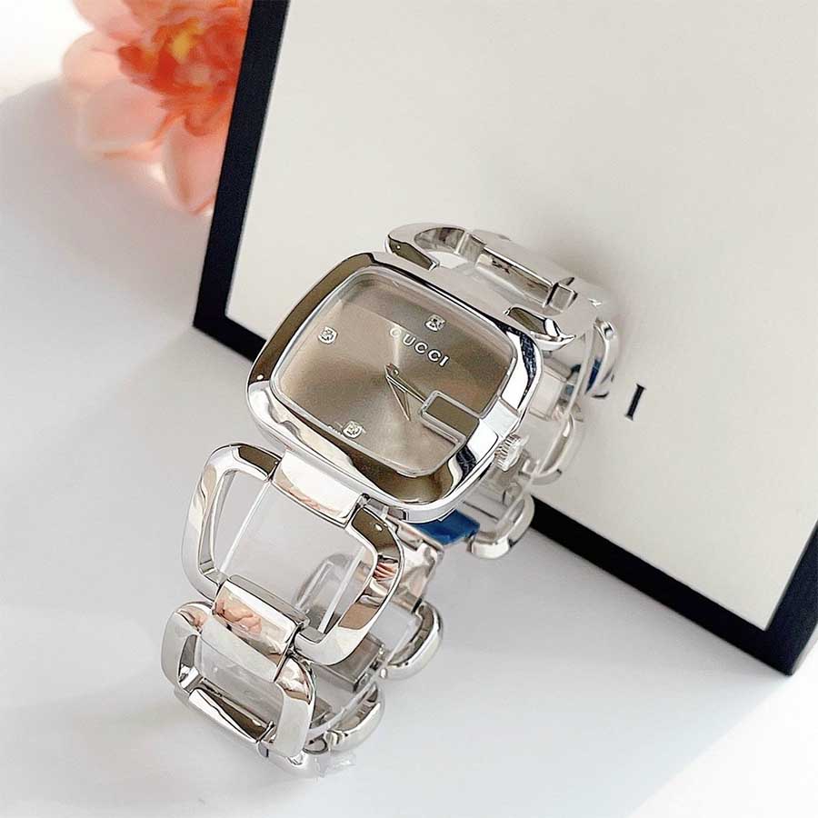 Đồng Hồ Nữ Gucci G-Gucci Stainless Steel Watch YA125401 Màu Bạc - Nâu - Duy Hoang