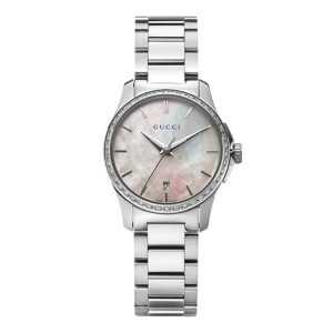 Đồng Hồ Nữ Gucci G-Timeless Diamonds Mother Of Pearl Diamond Silver Tone YA126543 Màu Bạc - Duy Hoang