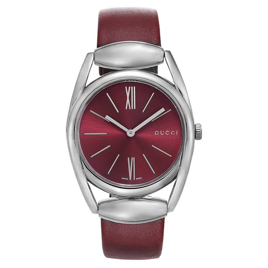 Đồng Hồ Nữ Gucci Horsebit Black Leather Ladies Watch 34mm YA139402 Màu Đỏ Tím - Duy Hoang