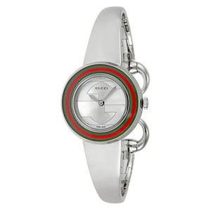Đồng Hồ Nữ Gucci U-Play Quartz White Dial Silver YA129506 Màu Bạc (Tặng Kèm Dây Da) - Duy Hoang