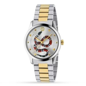 Đồng Hồ Unisex Gucci G-Timeless Gold/Silver Dial With Snake Motif - YA1264075 126MD Màu Vàng Bạc - Duy Hoang