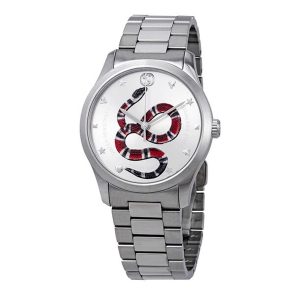 Đồng Hồ Unisex Gucci G-Timeless Silver Dial With Snake Motif Watch YA1264076 126MD Màu Bạc - Duy Hoang