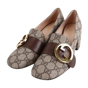Giày Cao Gót Nữ Gucci Blondie Pump GG Supreme Canvas Beige Ebony 701711 9I650 9769 Màu Be Size 36 - Duy Hoang