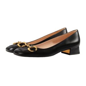 Giày Cao Gót Nữ Gucci Horsebit Ballet Flat Black Leather Màu Đen Size 35 - Duy Hoang