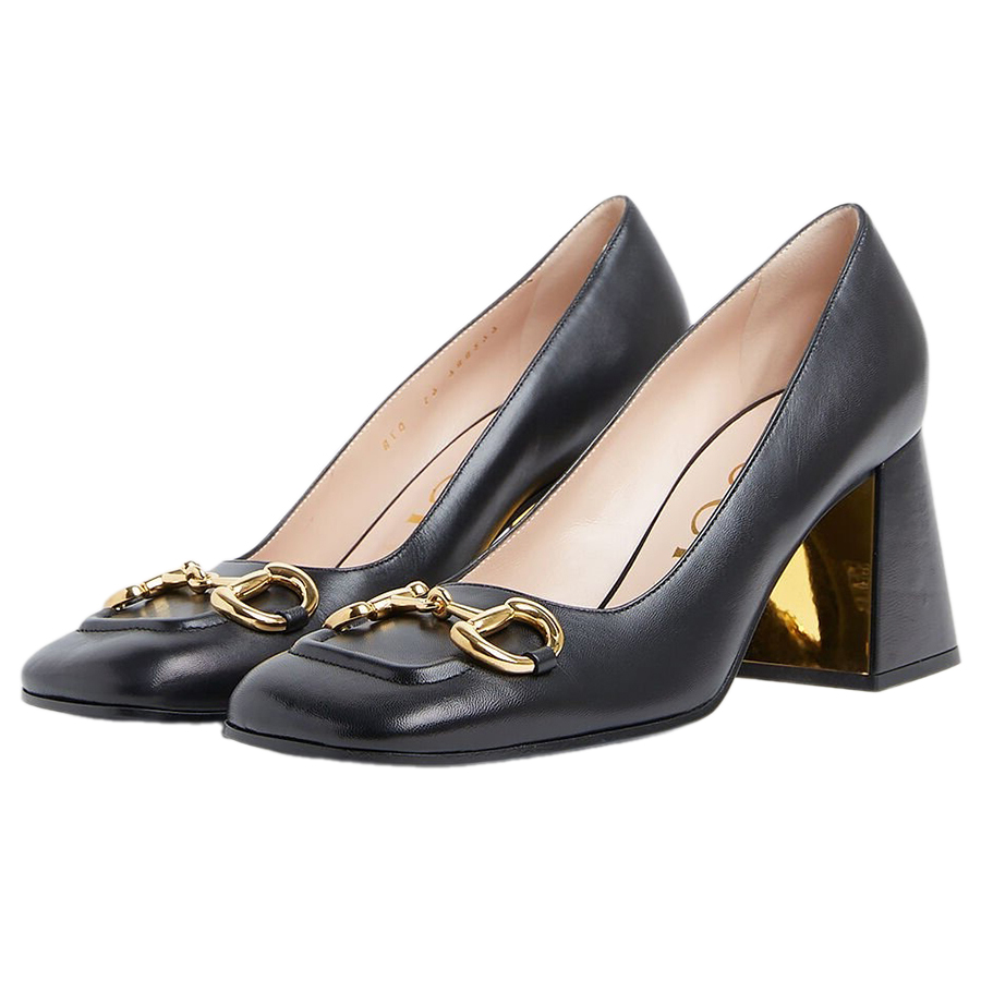 Giày Cao Gót Nữ Gucci Mid-Heel Pump With Horsebit In Black 643886-C9D00-1000 Màu Đen Size 38 - Duy Hoang