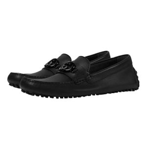 Giày Lười Nam Gucci Black Leather Moccasins 692379 Màu Đen Size 39 - Duy Hoang