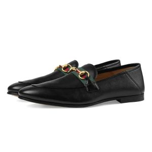 Giày Lười Nam Gucci Horsebit With Web Leather Loafers Màu Đen Size 43 - Duy Hoang