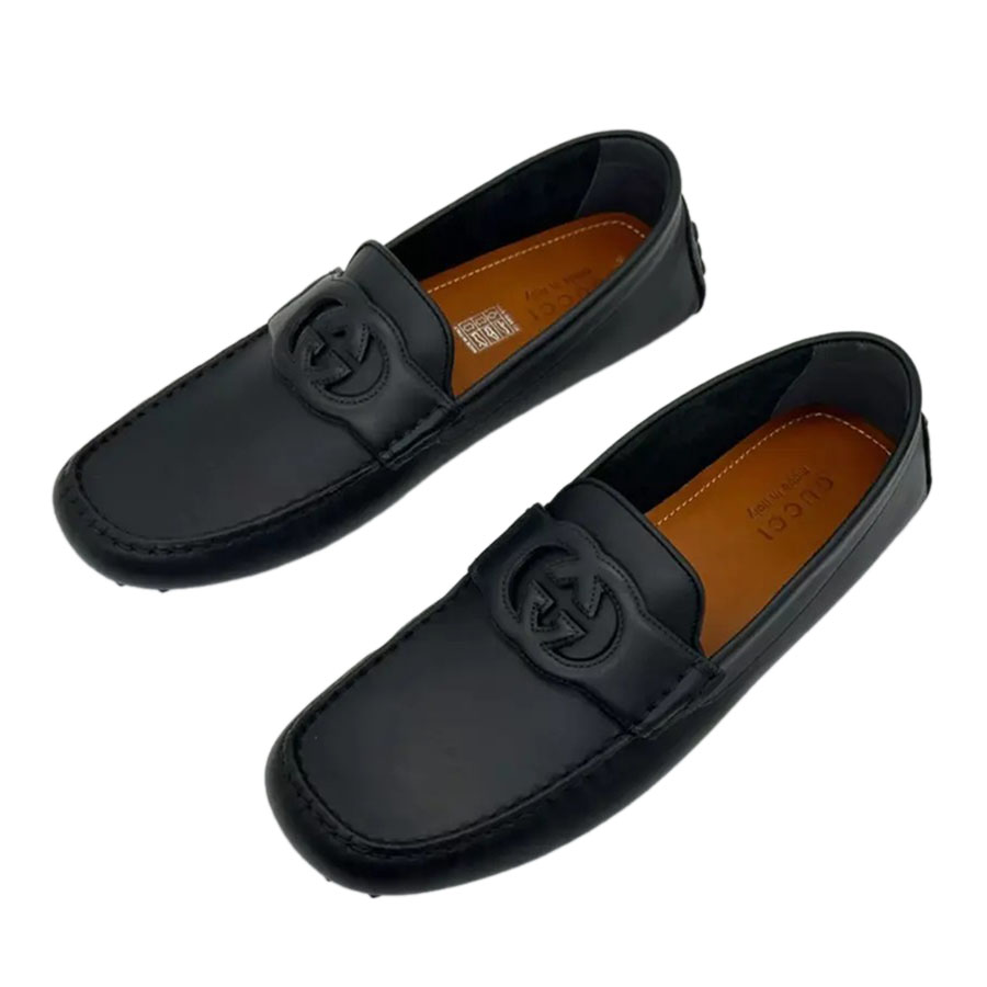 Giày Lười Nam Gucci Interlocking G Leather Shoes Màu Đen Size 40 - Duy Hoang