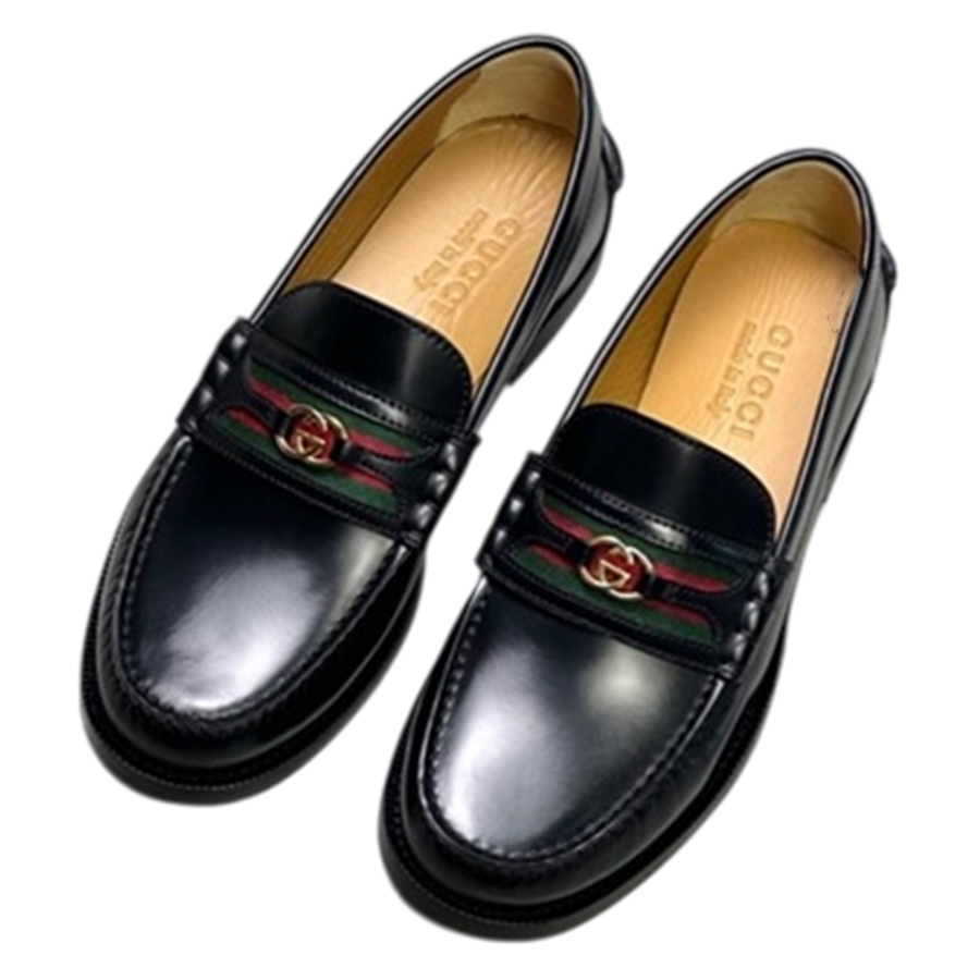 Giày Lười Nam Gucci Loafer Kavel Webbing Black Màu Đen Size 39.5 - Duy Hoang
