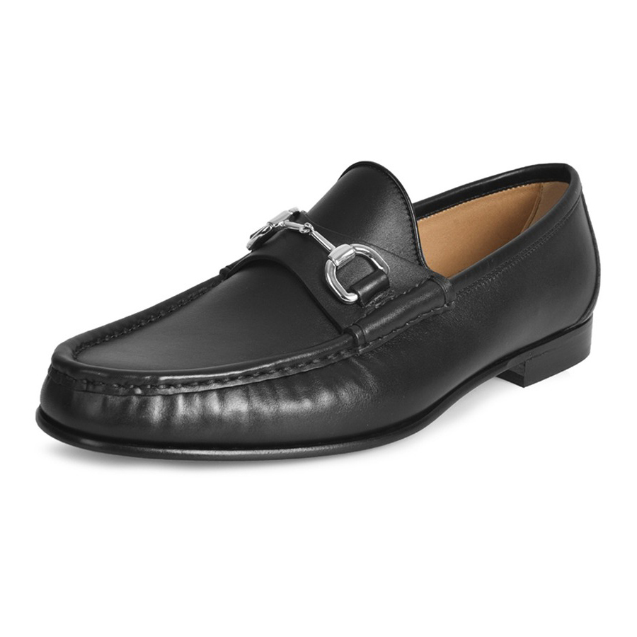 Giày Lười Nam Gucci Loafers Suede Leather 367762 Màu Đen Size 40.5 - Duy Hoang