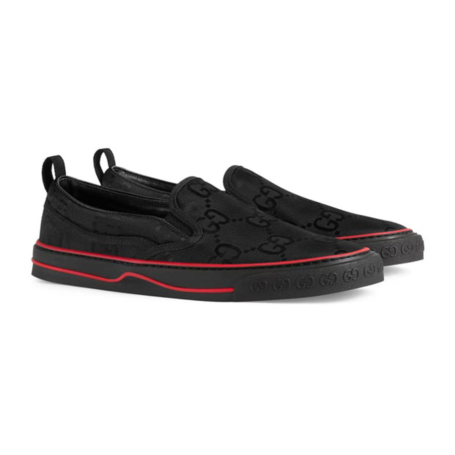 Giày Slip-On Nam Gucci Black Recycled Fabric GGM1733 Màu Đen Size 39.5 - Duy Hoang