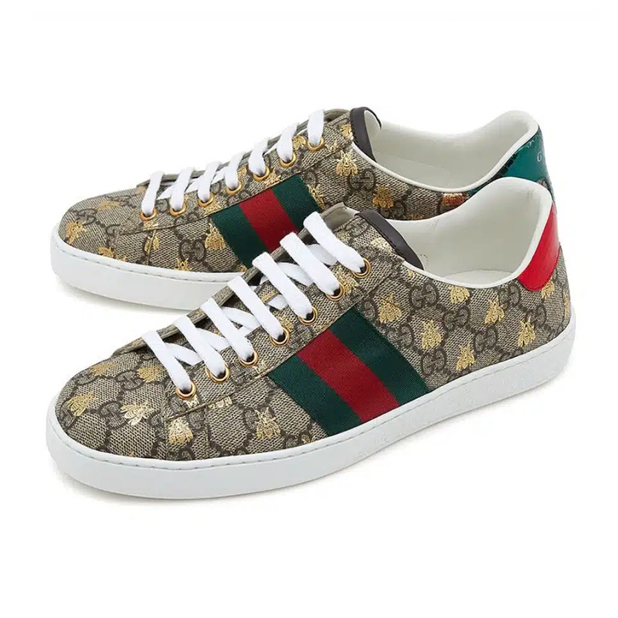 Giày Sneaker Nam Gucci Ace GG Supreme Bees 548950-9N050-8465 Màu Nâu Be Size 40 - Duy Hoang