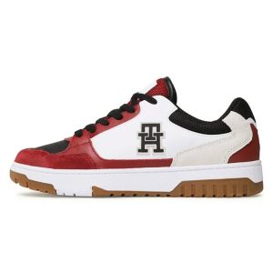 Giày Sneaker Nam Tommy Hilfiger Basket Street Mix Black FM04695 - 001 Màu Trắng Đỏ Size 7.5 - Duy Hoang