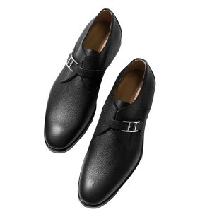 Giày Tây Nam Hermès Norris Derby Evercolor Leather Màu Đen Size 39.5 - Duy Hoang
