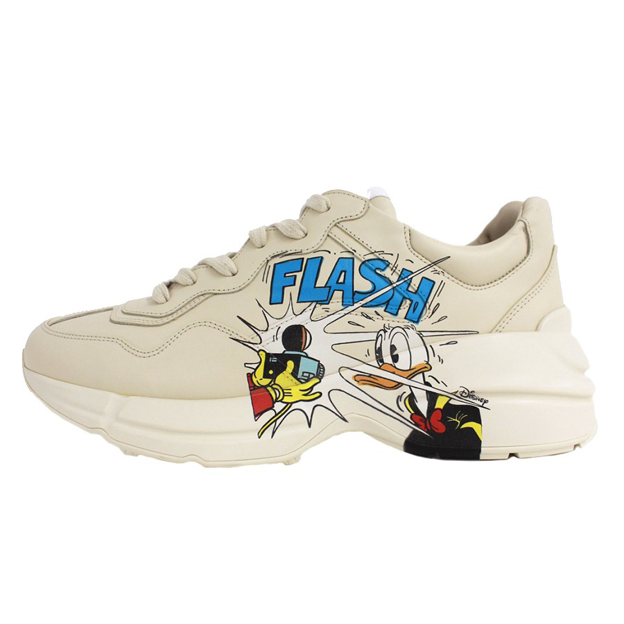 Giày Thể Thao Nam Gucci x Disney Rhyton Donald Duck 646509703F Màu Trắng Kem Size 40.5 - Duy Hoang