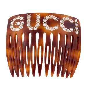 Kẹp Tóc Nữ Gucci Crystal Embellished Hair Comb Màu Nâu - Vàng - Duy Hoang
