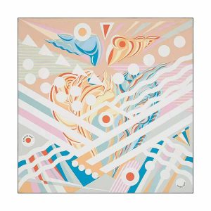 Khăn Hermès Carré 90 Le Rêve De Julia Beige Rose / Bleu / Rose Phối Màu - Duy Hoang