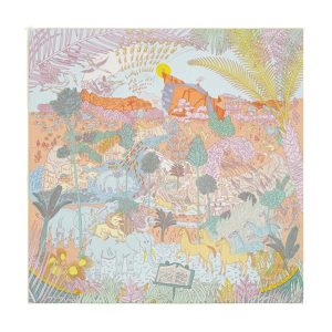 Khăn Hermès Le Carnaval Des Animaux Scarf 90 Aqua / Vert / Jaune Phối Màu - Duy Hoang