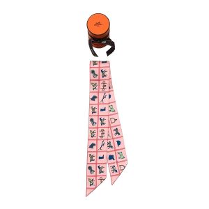 Khăn Hermès Twilly Họa Tiết Ngựa Màu Hồng - Duy Hoang