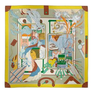 Khăn Lụa Nữ Hermès Bagage A Main Scarf 90x90cm Phối Màu - Duy Hoang