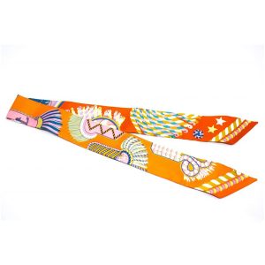 Khăn Lụa Nữ Hermès Epaulettes DE Gala Twilly Silk Silk & Scarf Màu Cam - Duy Hoang