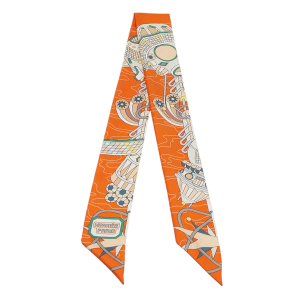 Khăn Lụa Nữ Hermès Orange Print Silk Odyssey Twilly Màu Cam - Duy Hoang