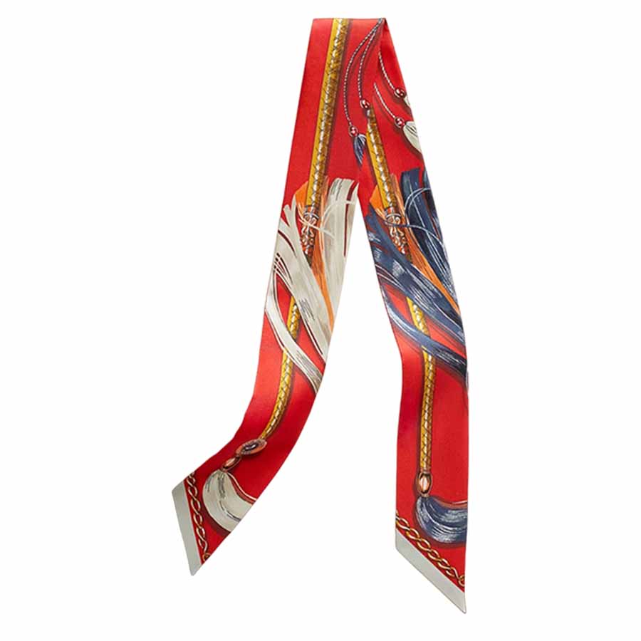 Khăn Nữ Hermès Cavalcades Twilly Màu Đỏ - Duy Hoang