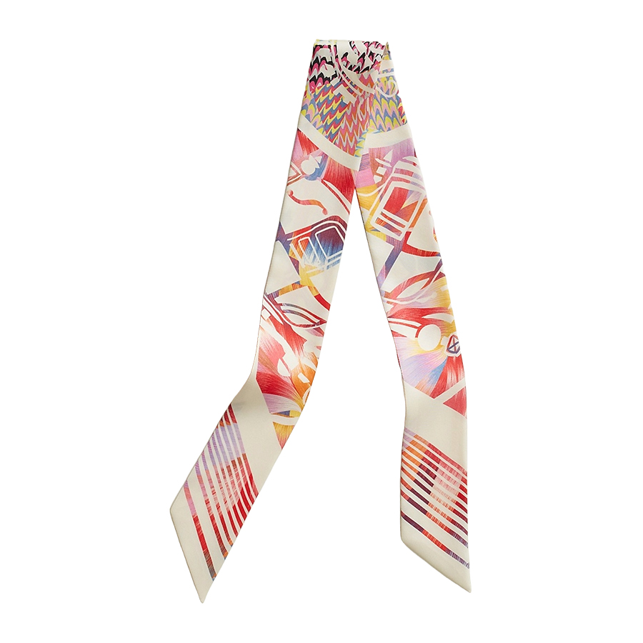Khăn Nữ Hermès Ex-Libris Marble Silk Twilly Phối Màu - Duy Hoang