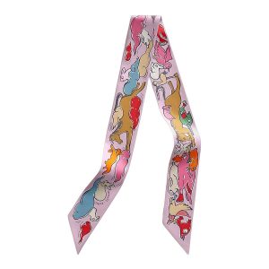 Khăn Nữ Hermès Mille Et Un Lapins Twilly Parme / Rose Vif / Camel Màu Hồng - Duy Hoang