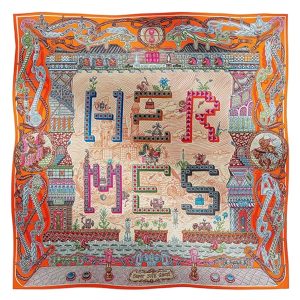 Khăn Phụ Kiện Nữ Hermès Super Silk Quest Scarf 90 Phối Màu - Duy Hoang