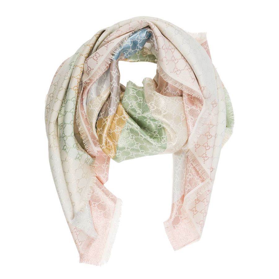 Khăn Quàng Cổ Nữ Gucci GG Jacquard Shawl 5582743GC46 130x130cm Phối Màu - Duy Hoang