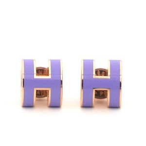 Khuyên Tai Hermès Mini Pop H Earrings Màu Tím - Duy Hoang