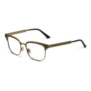 Kính Mắt Cận Gucci Eyeglasses In Gold GG0221O 001 Màu Vàng - Duy Hoang