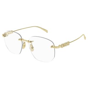Kính Mắt Cận Nữ Gucci GG1806O 001 Yellow Gold Rectangular Glasses Màu Vàng Gold - Duy Hoang