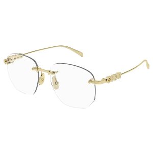Kính Mắt Cận Nữ Gucci GG1806O 002 Endura Gold Rectangular Glasses Màu Vàng Gold - Duy Hoang