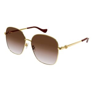 Kính Mát Gucci Gold Chain Sunglasses GG1089SA 002 Màu Vàng Nâu - Duy Hoang