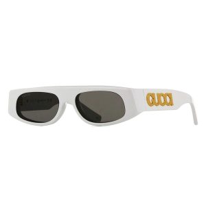Kính Mát Gucci White Geometric Sunglasses GG1771S 002 Màu Trắng/Xám - Duy Hoang
