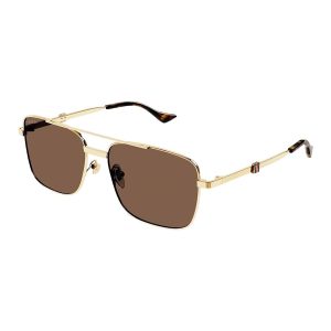 Kính Mát Nam Gucci Eyewear GG1441S 002 Gold/ Brown Sunglasses Màu Nâu Vàng Size 58 - Duy Hoang