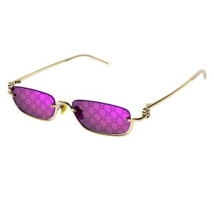Kính Mát Nữ Gucci Gold Rectangular Sunglasses GG1278S 005 Màu Tím Vàng - Duy Hoang