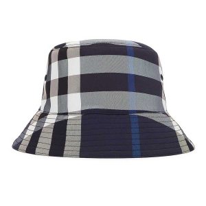 Mũ Burberry Check Bucket Hat Màu Đen Trắng Size S - Duy Hoang