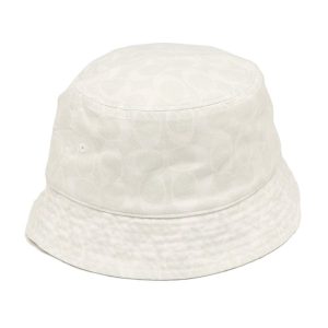 Mũ Coach Signature Denim Bucket Hat C9121 Màu Trắng - Duy Hoang